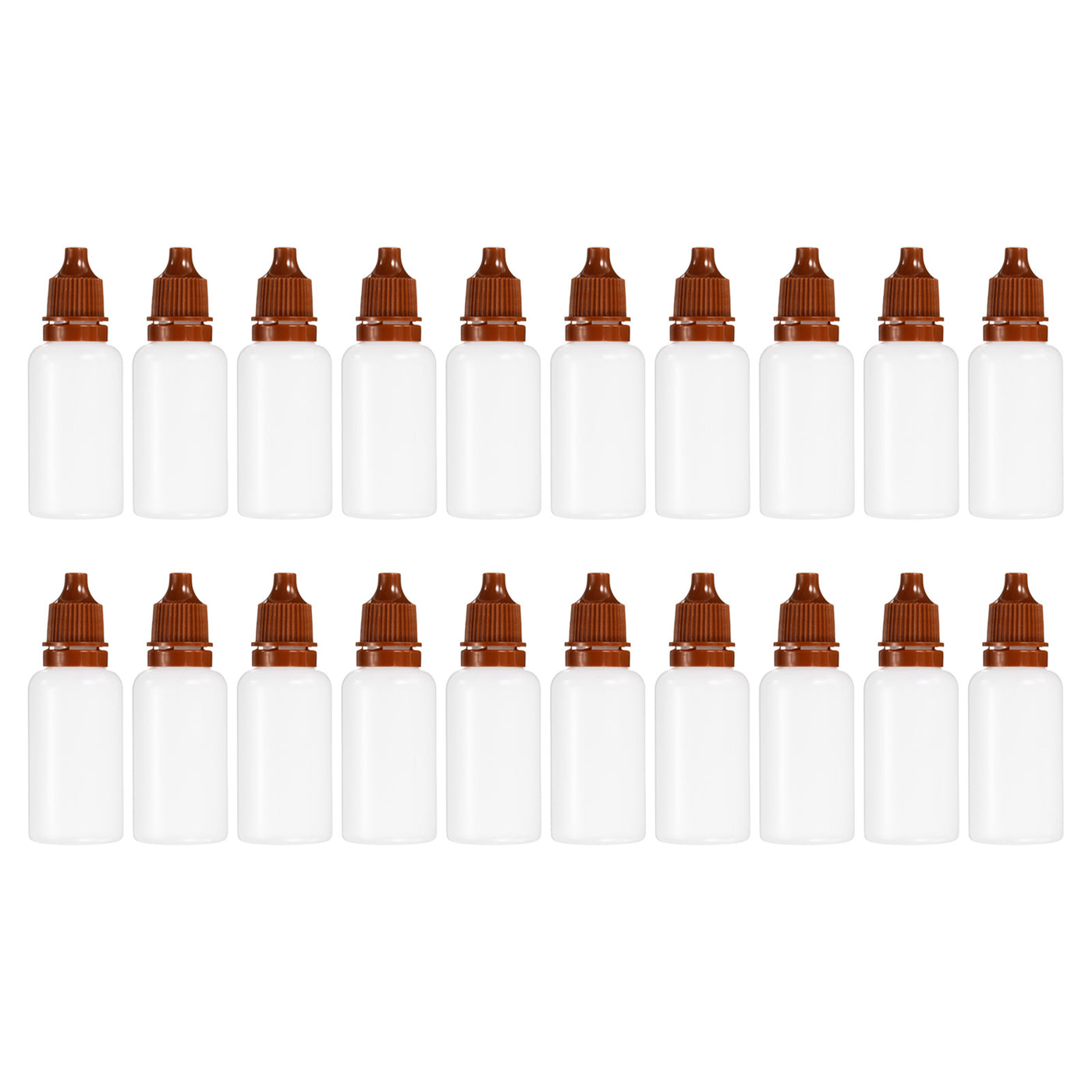 Harfington 20ml Liquid Dropper Bottle, 20 Pack PE Squeezable Dropping Eye Dropper Container with PP Cap for Home Travel, Coffee