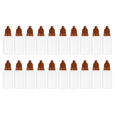 Harfington 20ml Liquid Dropper Bottle, 20 Pack PE Squeezable Dropping Eye Dropper Container with PP Cap for Home Travel, Coffee