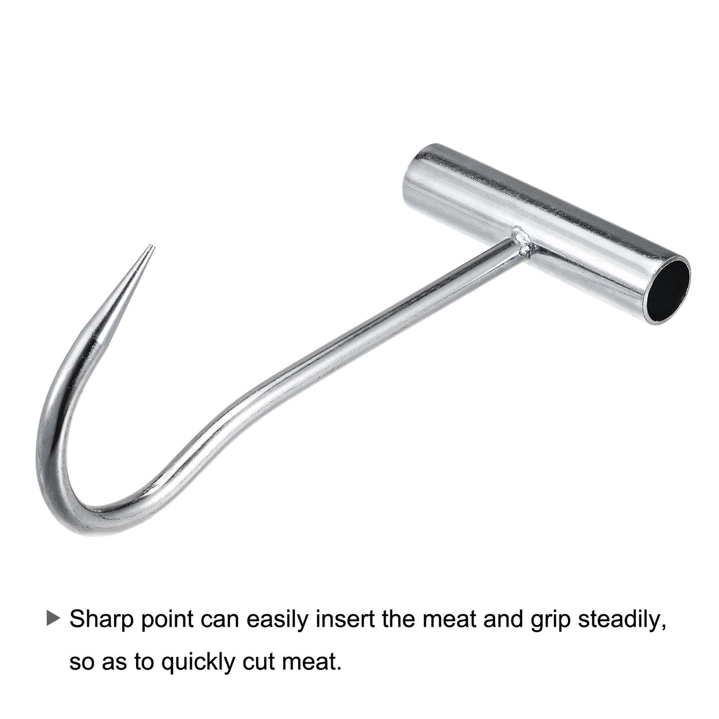 uxcell Uxcell 8"(200mm) T-Handle Meat Boning Hook, Galvanized Curved T Hooks