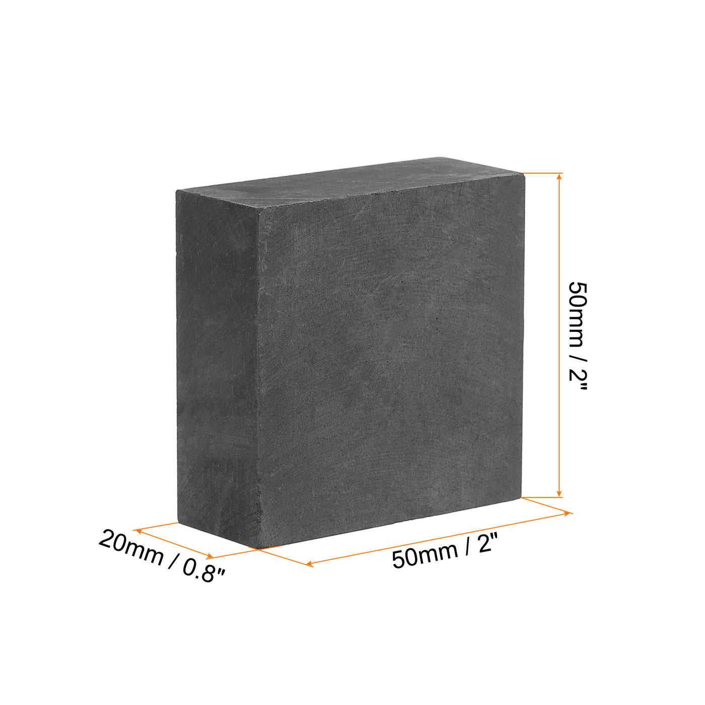 Harfington Graphite Block Ingot Rectangle Graphite Electrode Plate Board 50x50x20mm for Melting Casting, Electrolysis Electroplating