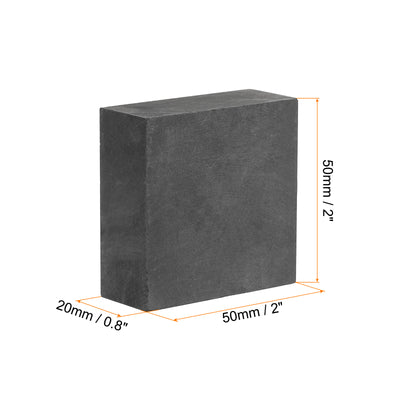 Harfington Graphite Block Ingot Rectangle Graphite Electrode Plate Board 50x50x20mm for Melting Casting, Electrolysis Electroplating