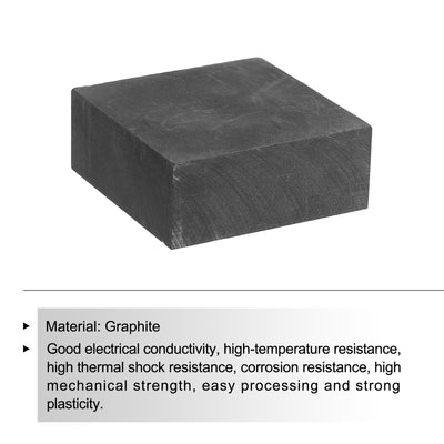 Harfington Graphite Block Ingot Rectangle Graphite Electrode Plate Board 50x50x20mm for Melting Casting, Electrolysis Electroplating