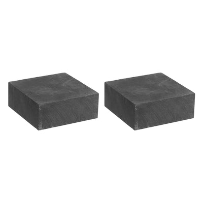 Harfington Graphite Block Ingot Rectangle Graphite Electrode Plate Board 50x50x20mm for Melting Casting, Electrolysis Electroplating, Pack of 2