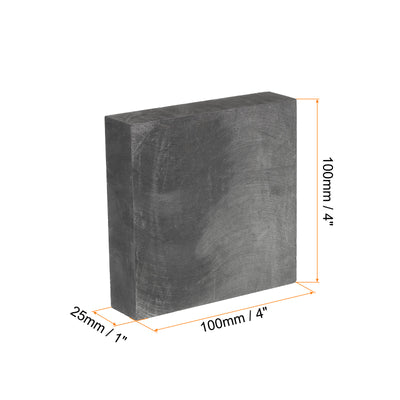 Harfington Graphite Block Ingot Rectangle Graphite Electrode Plate Board 100x100x25mm for Melting Casting, Electrolysis Electroplating