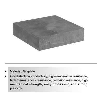 Harfington Graphite Block Ingot Rectangle Graphite Electrode Plate Board 100x100x25mm for Melting Casting, Electrolysis Electroplating