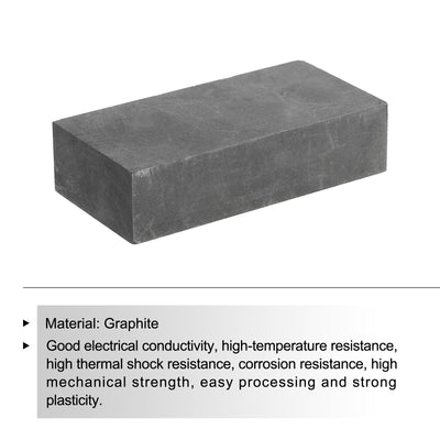 Harfington Graphite Block Ingot Rectangle Graphite Electrode Plate Board 100x50x25mm for Melting Casting, Electrolysis Electroplating