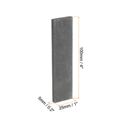 Harfington Graphite Block Ingot Rectangle Graphite Electrode Plate Board 100x25x5mm for Melting Casting, Electrolysis Electroplating, Pack of 5