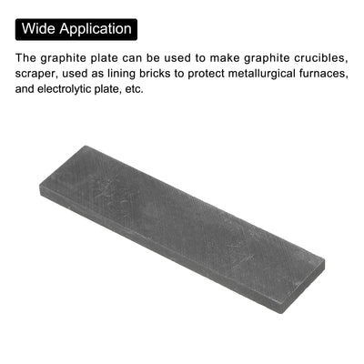 Harfington Graphite Block Ingot Rectangle Graphite Electrode Plate Board 100x25x5mm for Melting Casting, Electrolysis Electroplating, Pack of 5