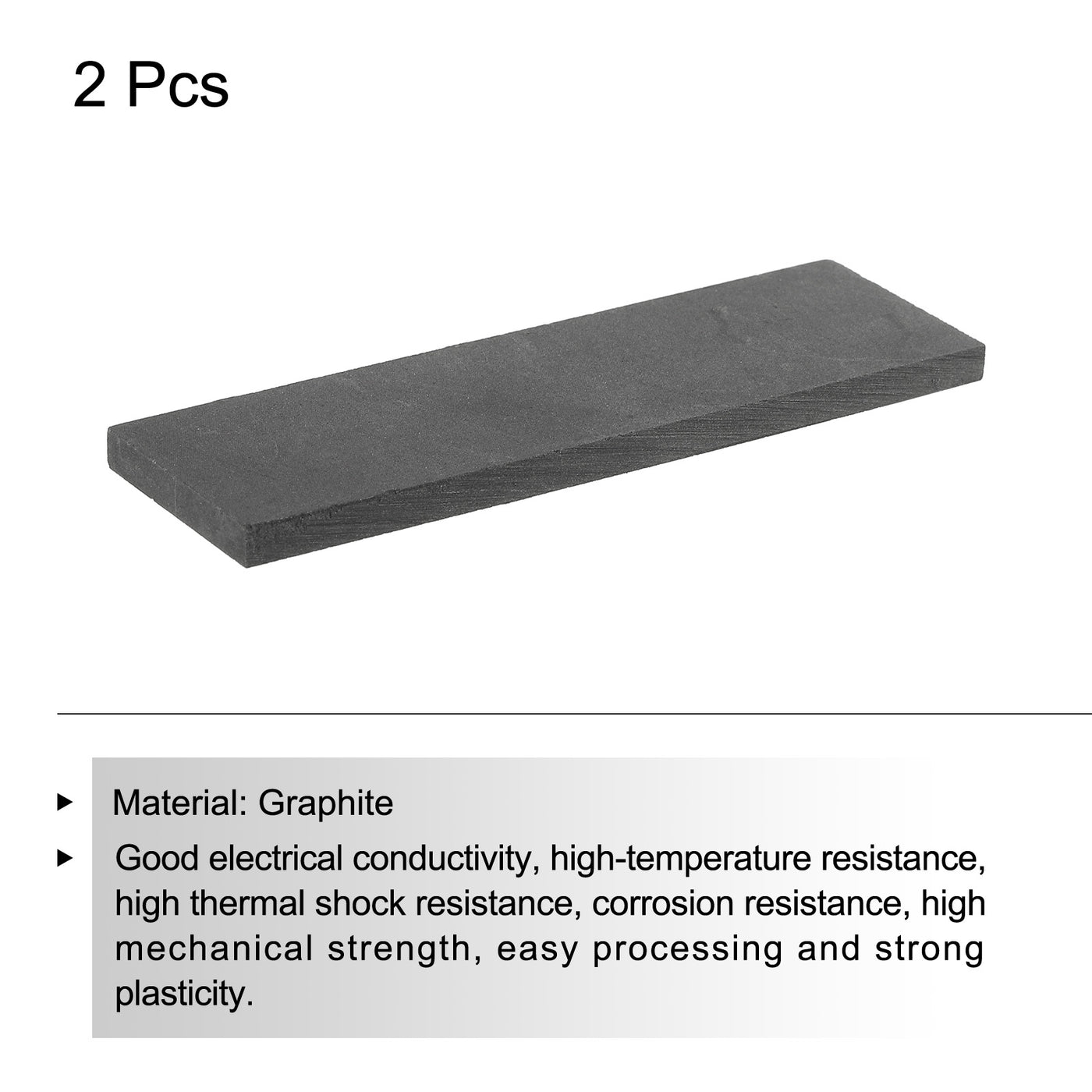 Harfington Graphite Block Ingot Rectangle Graphite Electrode Plate Board 100x30x5mm for Melting Casting, Electrolysis Electroplating, Pack of 2