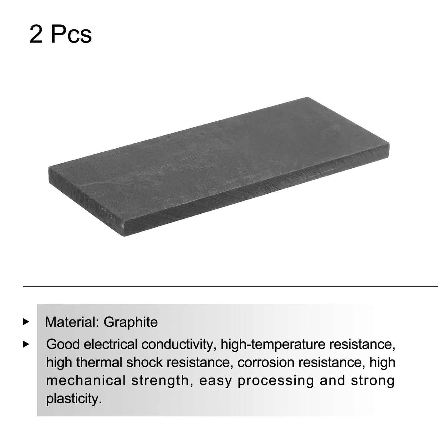 Harfington Graphite Block Ingot Rectangle Graphite Electrode Plate Board 100x40x5mm for Melting Casting, Electrolysis Electroplating, Pack of 2