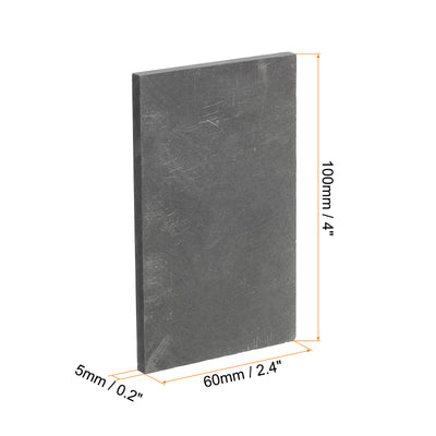 Harfington Graphite Block Ingot Rectangle Graphite Electrode Plate Board 100x60x5mm for Melting Casting, Electrolysis Electroplating, Pack of 3