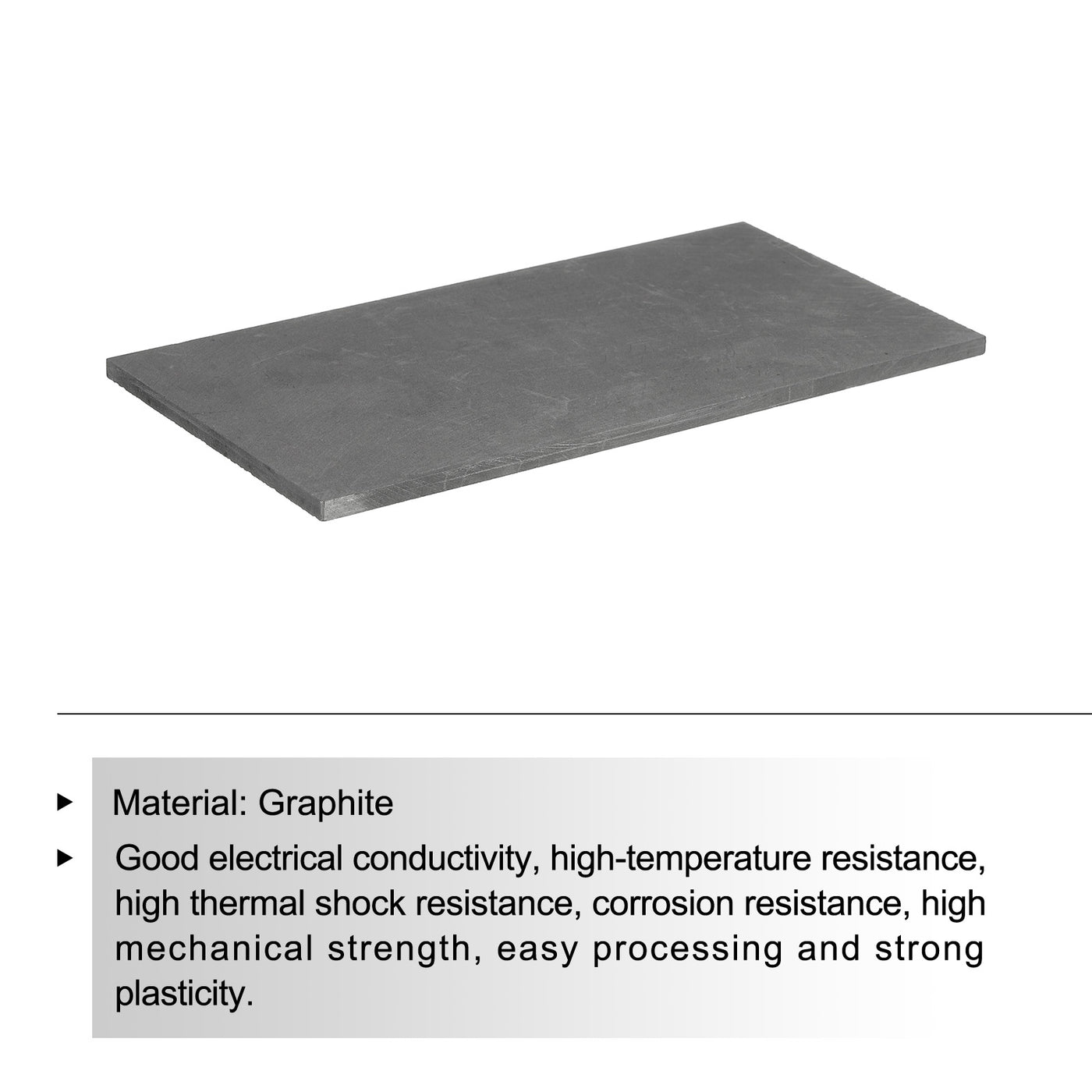 Harfington Graphite Block Ingot Rectangle Graphite Electrode Plate Board 200x100x5mm for Melting Casting, Electrolysis Electroplating