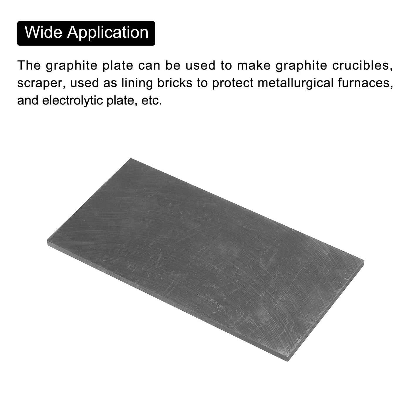 Harfington Graphite Block Ingot Rectangle Graphite Electrode Plate Board 200x100x5mm for Melting Casting, Electrolysis Electroplating