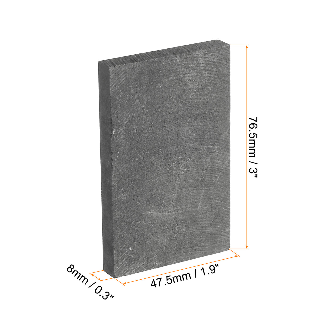 Harfington Graphite Block Ingot Rectangle Graphite Electrode Plate Board 76.5x47.5x8mm for Melting Casting, Electrolysis Electroplating, Pack of 2