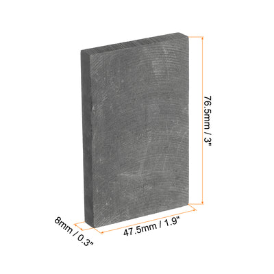 Harfington Graphite Block Ingot Rectangle Graphite Electrode Plate Board 76.5x47.5x8mm for Melting Casting, Electrolysis Electroplating, Pack of 2