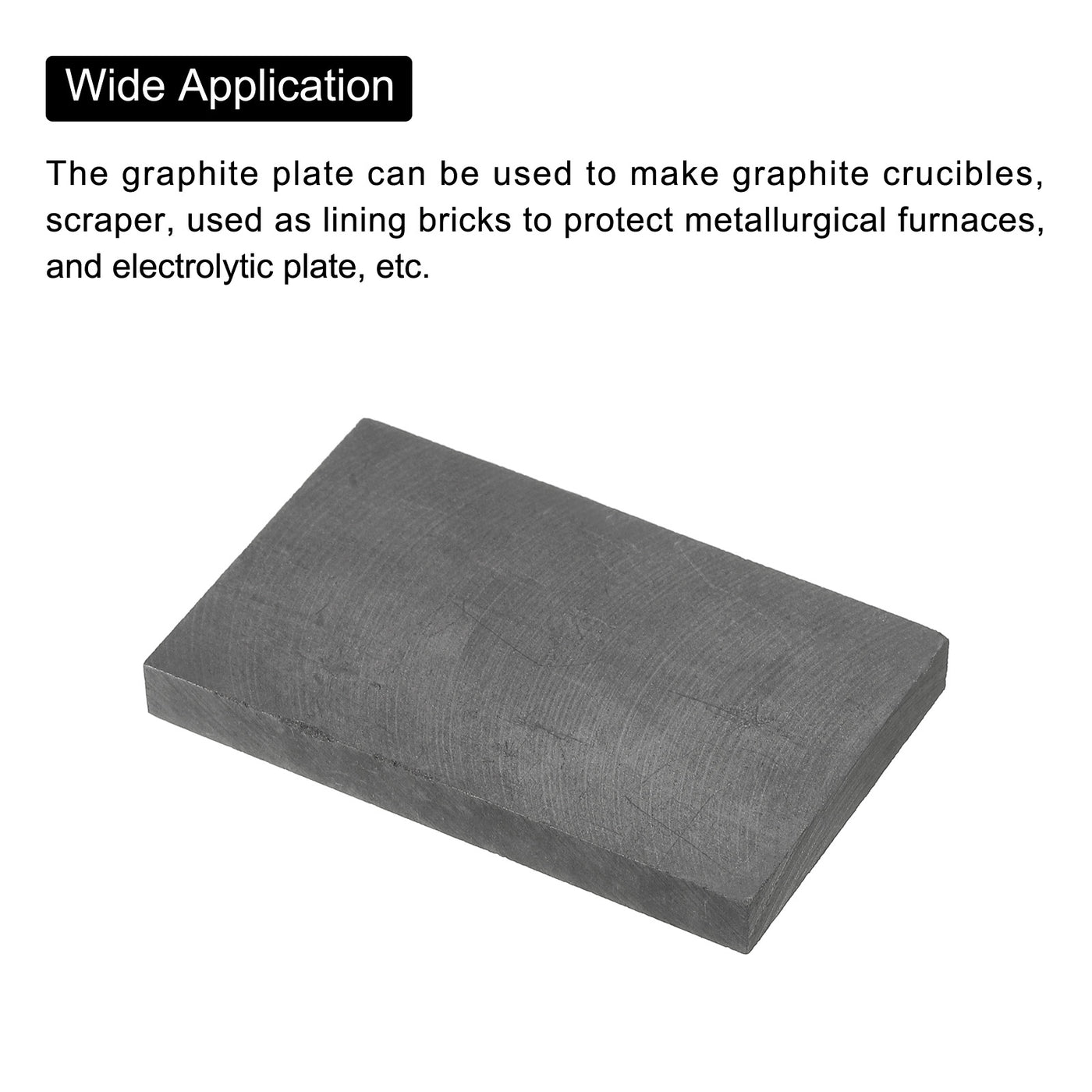 Harfington Graphite Block Ingot Rectangle Graphite Electrode Plate Board 76.5x47.5x8mm for Melting Casting, Electrolysis Electroplating, Pack of 2