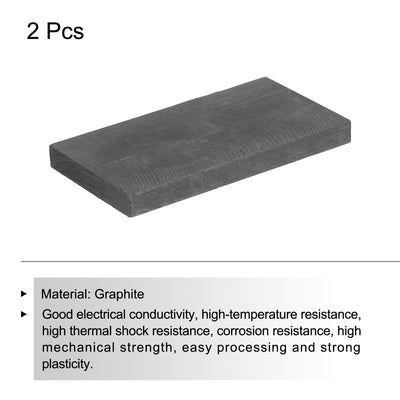 Harfington Graphite Block Ingot Rectangle Graphite Electrode Plate Board 85x47.5x8mm for Melting Casting, Electrolysis Electroplating, Pack of 2