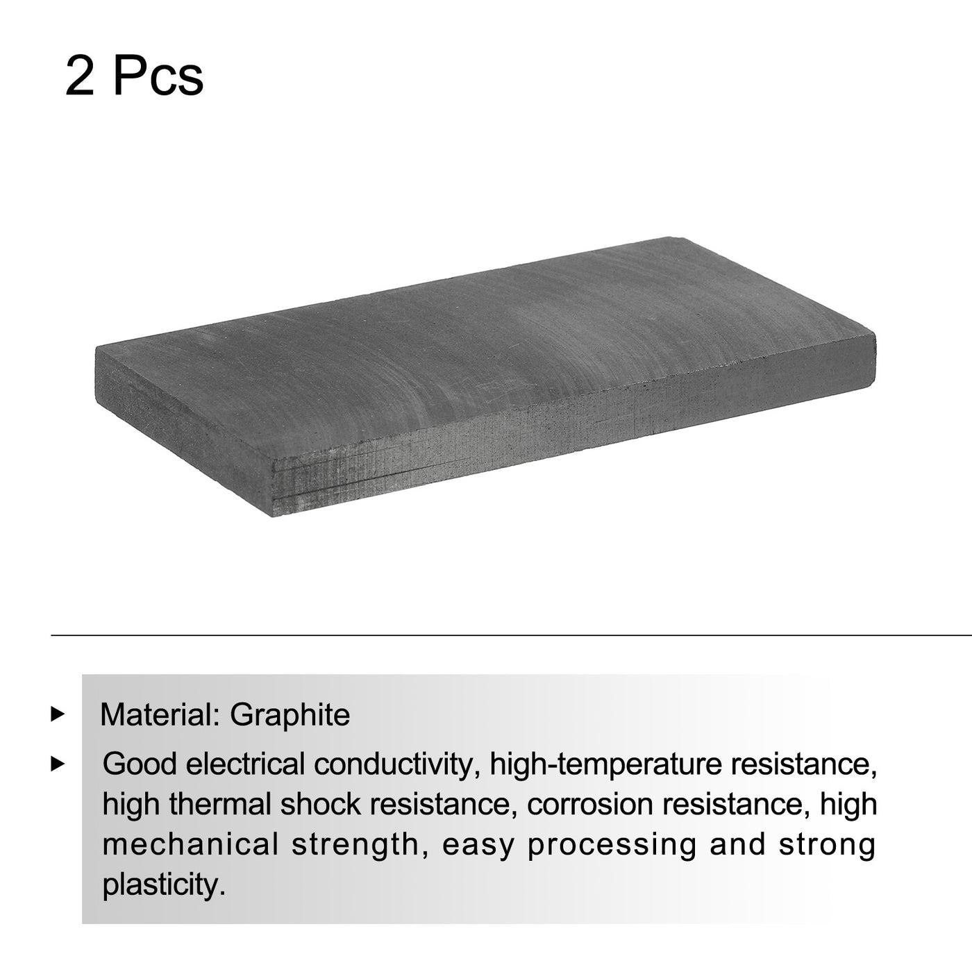 Harfington Graphite Block Ingot Rectangle Graphite Electrode Plate Board 97x47.5x8mm for Melting Casting, Electrolysis Electroplating, Pack of 2