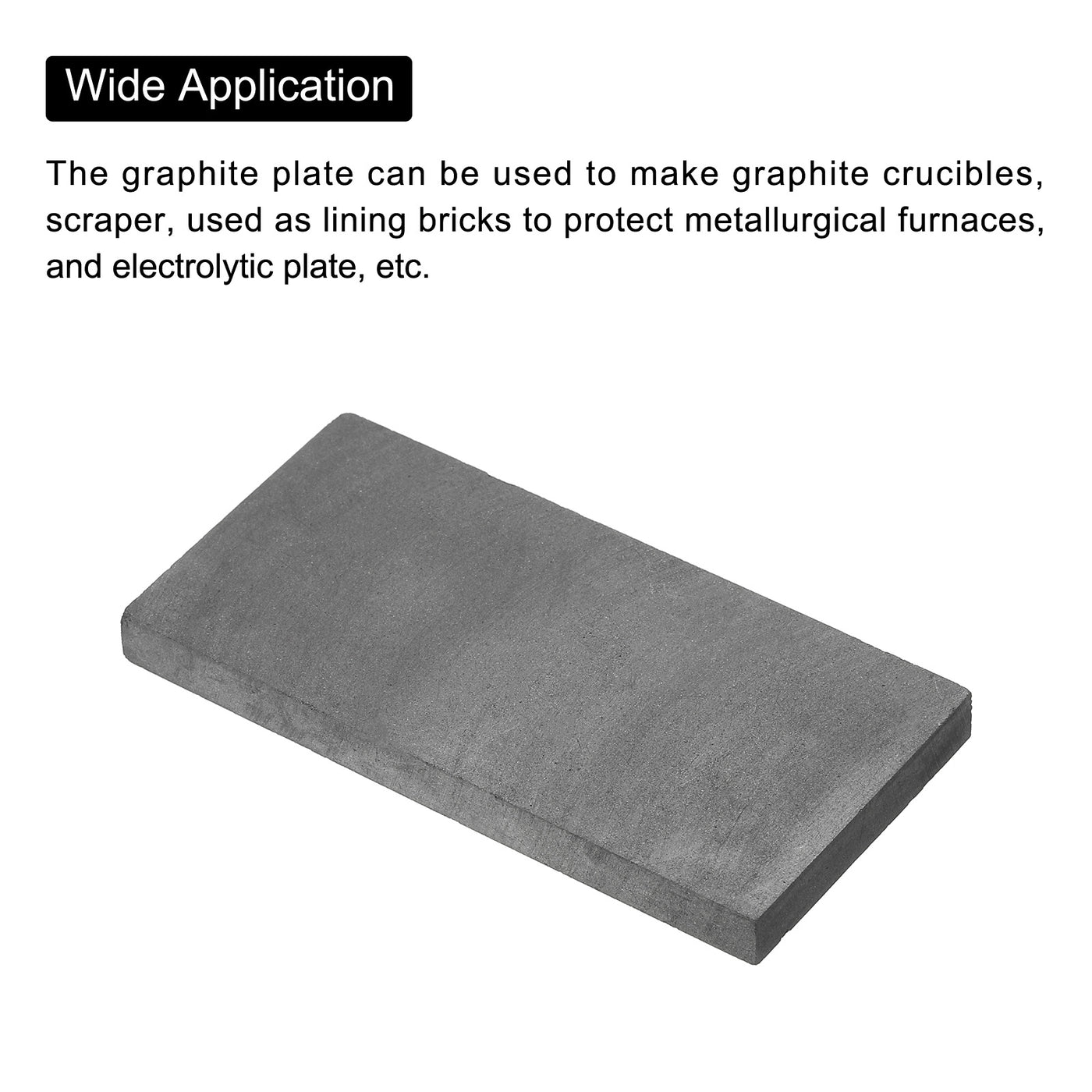 Harfington Graphite Block Ingot Rectangle Graphite Electrode Plate Board 97x47.5x8mm for Melting Casting, Electrolysis Electroplating, Pack of 2