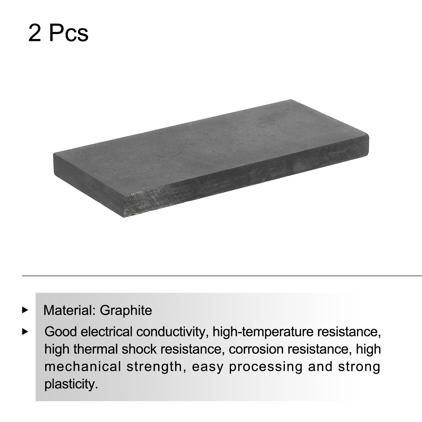 Harfington Graphite Block Ingot Rectangle Graphite Electrode Plate Board 101x47.5x8mm for Melting Casting, Electrolysis Electroplating, Pack of 2