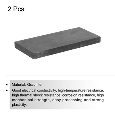 Harfington Graphite Block Ingot Rectangle Graphite Electrode Plate Board 101x47.5x8mm for Melting Casting, Electrolysis Electroplating, Pack of 2