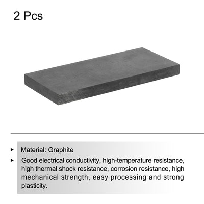 Harfington Graphite Block Ingot Rectangle Graphite Electrode Plate Board 103x47.5x8mm for Melting Casting, Electrolysis Electroplating, Pack of 2