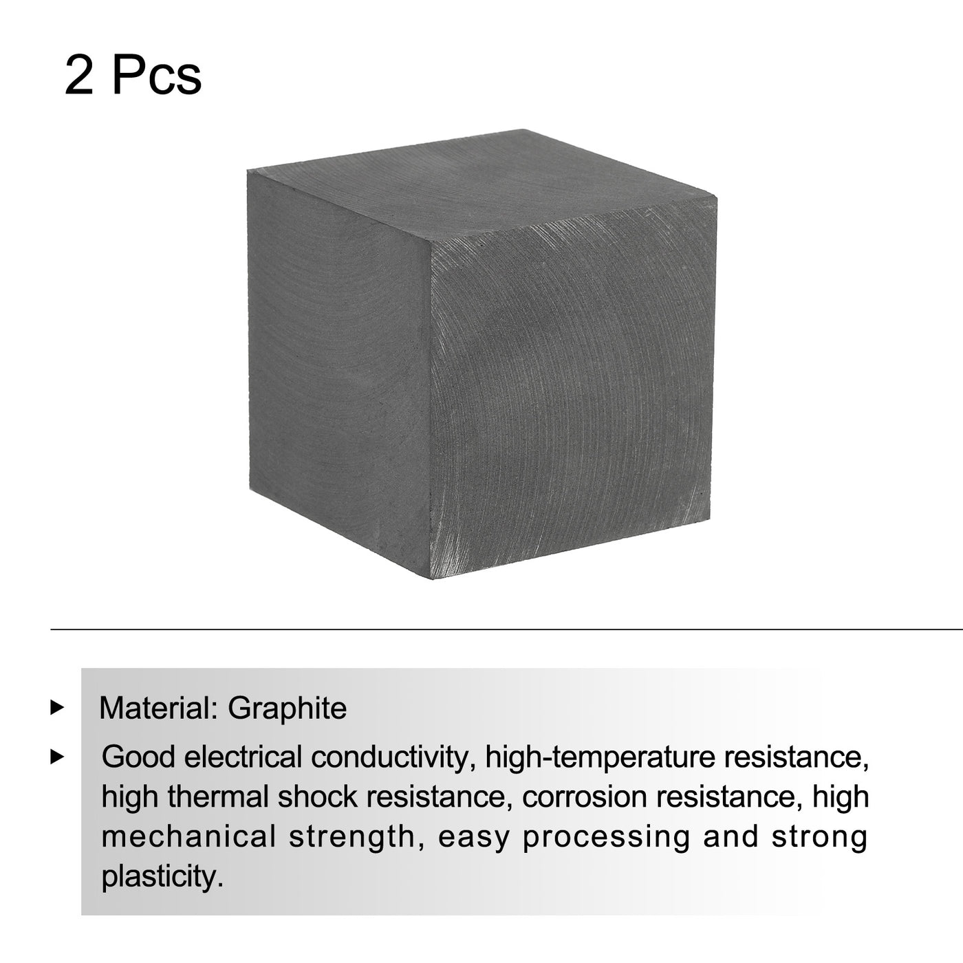 Harfington Graphite Block Ingot Rectangle Graphite Electrode Plate Board 50x50x50mm for Melting Casting, Electrolysis Electroplating, Pack of 2