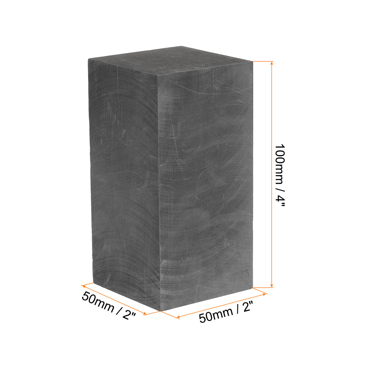 Harfington Graphite Block Ingot Rectangle Graphite Electrode Plate Board 100x50x50mm for Melting Casting, Electrolysis Electroplating