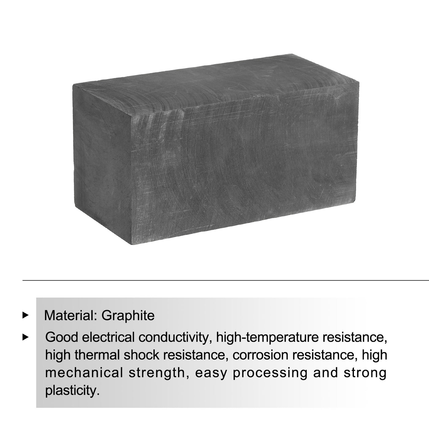 Harfington Graphite Block Ingot Rectangle Graphite Electrode Plate Board 100x50x50mm for Melting Casting, Electrolysis Electroplating