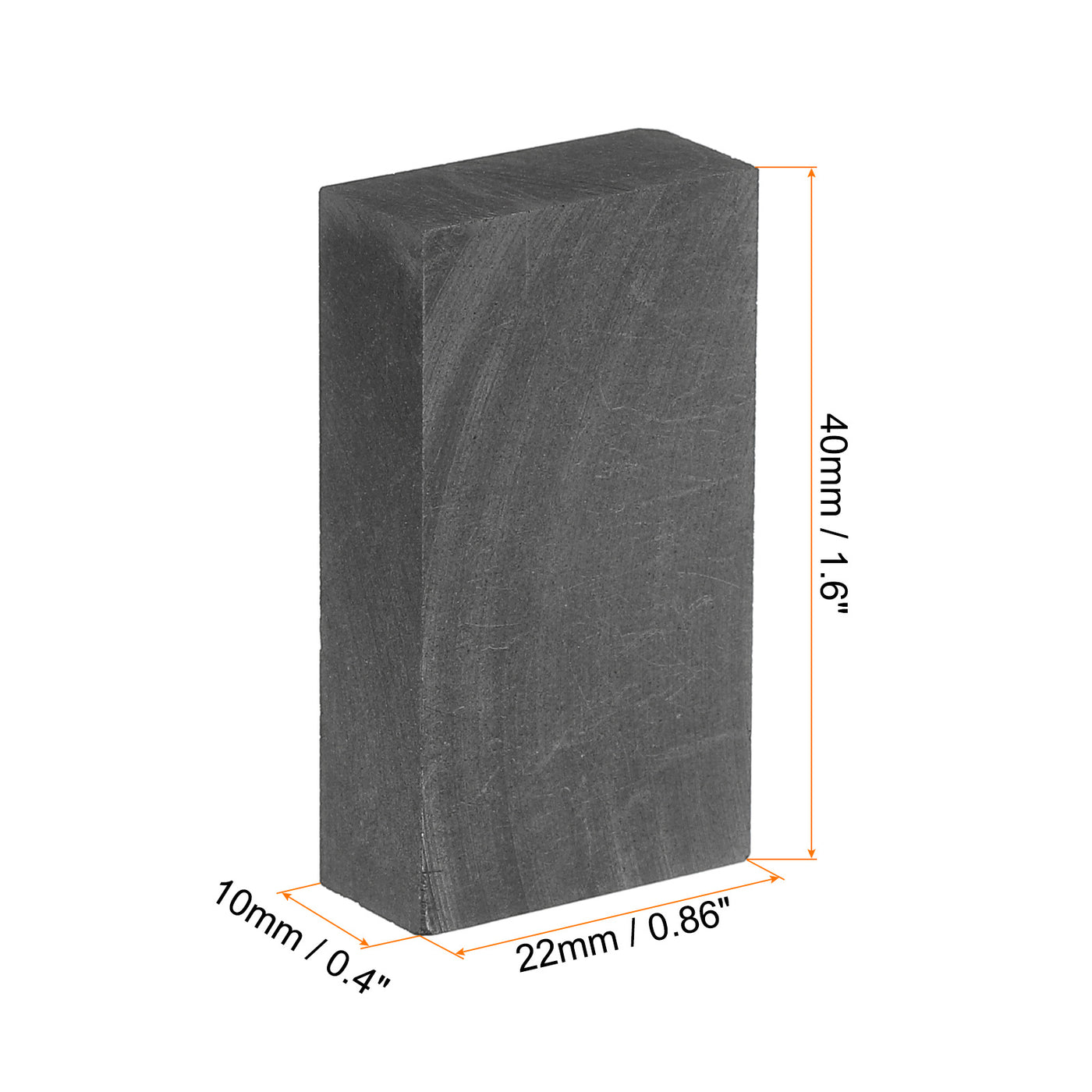 Harfington Graphite Block Ingot Rectangle Graphite Electrode Plate Board 40x22x10mm for Melting Casting, Electrolysis Electroplating, Pack of 3