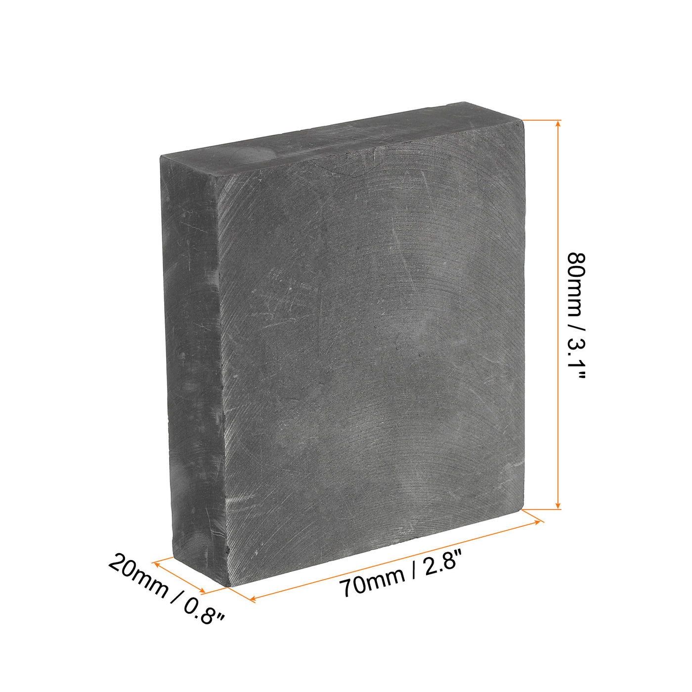 Harfington Graphite Block Ingot Rectangle Graphite Electrode Plate Board 70x80x20mm for Melting Casting, Electrolysis Electroplating