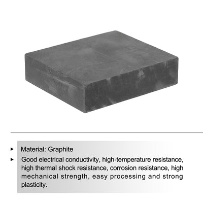 Harfington Graphite Block Ingot Rectangle Graphite Electrode Plate Board 70x80x20mm for Melting Casting, Electrolysis Electroplating