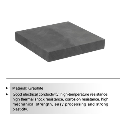 Harfington Graphite Block Ingot Rectangle Graphite Electrode Plate Board 100x100x15mm for Melting Casting, Electrolysis Electroplating