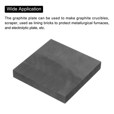 Harfington Graphite Block Ingot Rectangle Graphite Electrode Plate Board 100x100x15mm for Melting Casting, Electrolysis Electroplating