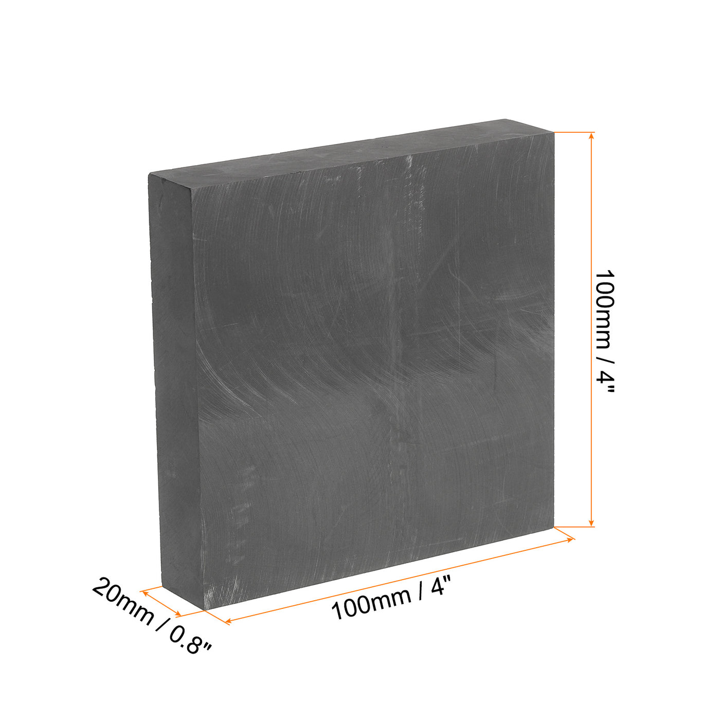 Harfington Graphite Block Ingot Rectangle Graphite Electrode Plate Board 100x100x20mm for Melting Casting, Electrolysis Electroplating