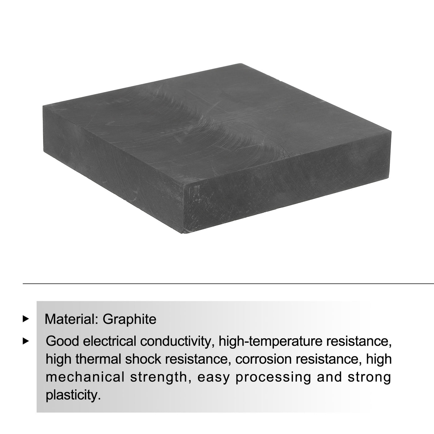 Harfington Graphite Block Ingot Rectangle Graphite Electrode Plate Board 100x100x20mm for Melting Casting, Electrolysis Electroplating