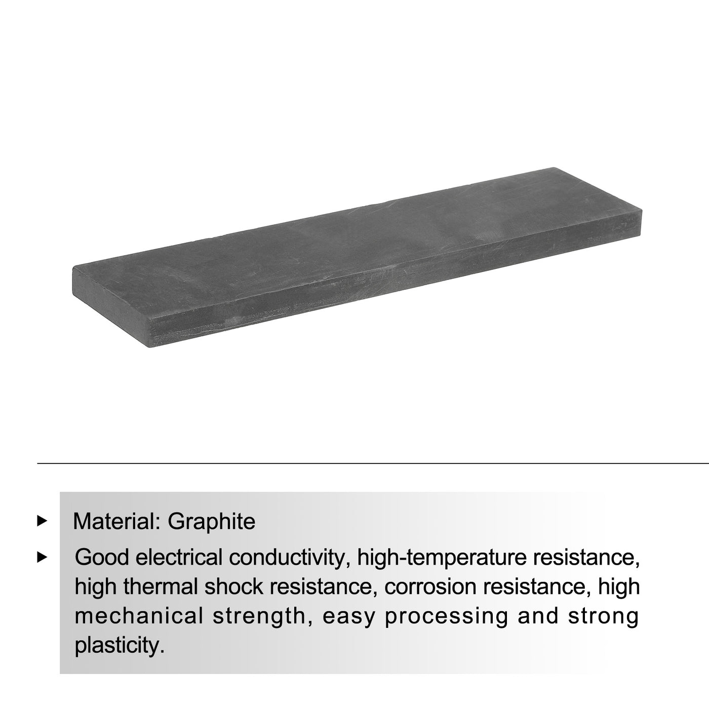 Harfington Graphite Block Ingot Rectangle Graphite Electrode Plate Board 200x50x10mm for Melting Casting, Electrolysis Electroplating