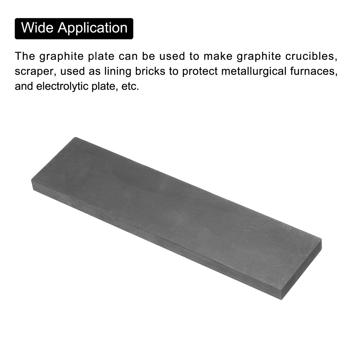 Harfington Graphite Block Ingot Rectangle Graphite Electrode Plate Board 200x50x10mm for Melting Casting, Electrolysis Electroplating