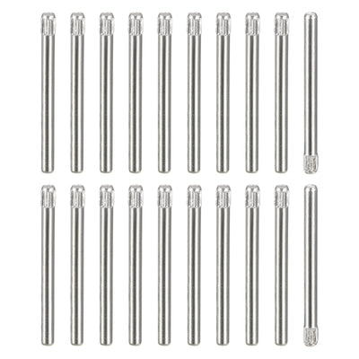 uxcell Uxcell 2x25mm 304 Stainless Steel Dowel Pins, 20Pcs Knurled Head Flat End Dowel Pin