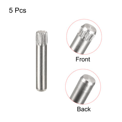 Harfington Uxcell 2.5x14mm 304 Stainless Steel Dowel Pins, 5Pcs Knurled Head Flat End Dowel Pin