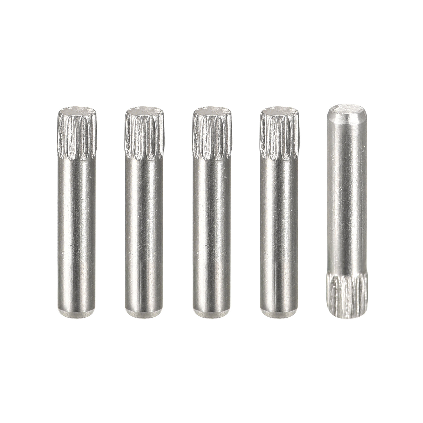 uxcell Uxcell 2.5x14mm 304 Stainless Steel Dowel Pins, 5Pcs Knurled Head Flat End Dowel Pin