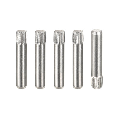 uxcell Uxcell 2.5x14mm 304 Stainless Steel Dowel Pins, 5Pcs Knurled Head Flat End Dowel Pin