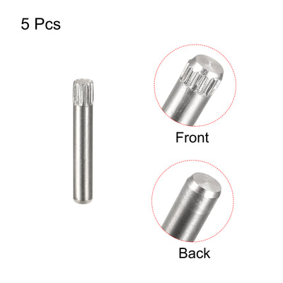 Harfington Uxcell 2.5x16mm 304 Stainless Steel Dowel Pins, 5Pcs Knurled Head Flat End Dowel Pin