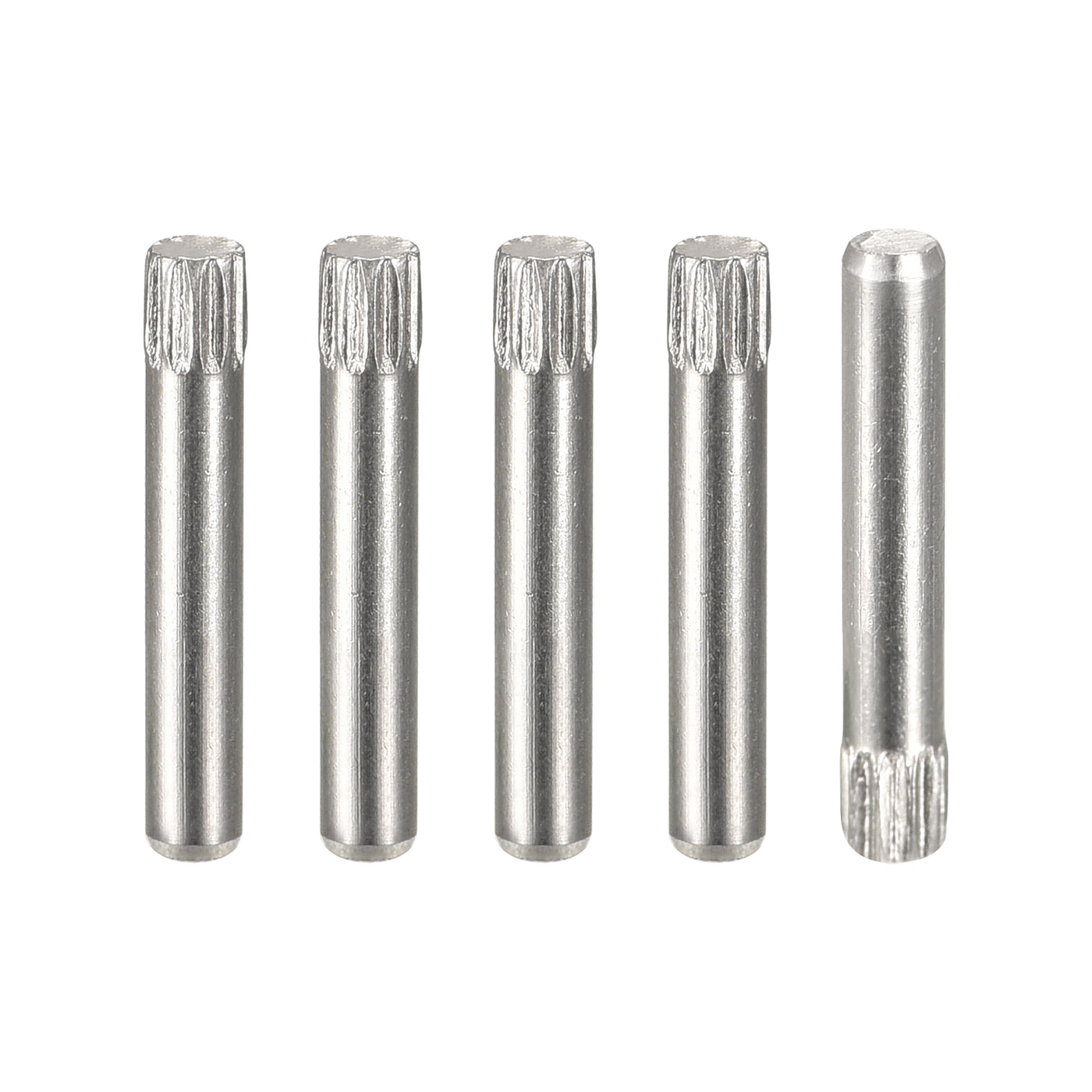 uxcell Uxcell 2.5x16mm 304 Stainless Steel Dowel Pins, 5Pcs Knurled Head Flat End Dowel Pin