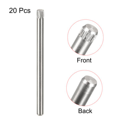 Harfington Uxcell 2.5x50mm 304 Stainless Steel Dowel Pins, 20Pcs Knurled Head Flat End Dowel Pin