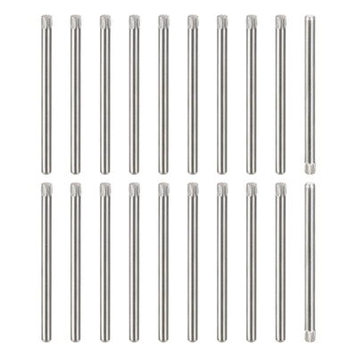 uxcell Uxcell 2.5x50mm 304 Stainless Steel Dowel Pins, 20Pcs Knurled Head Flat End Dowel Pin