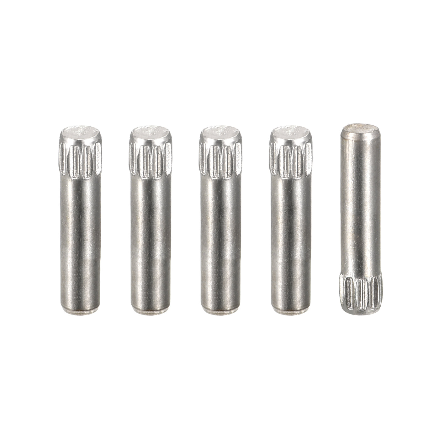 uxcell Uxcell 3x16mm 304 Stainless Steel Dowel Pins, 5Pcs Knurled Head Flat End Dowel Pin