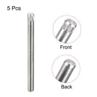 Harfington Uxcell 3x40mm 304 Stainless Steel Dowel Pins, 5Pcs Knurled Head Flat End Dowel Pin