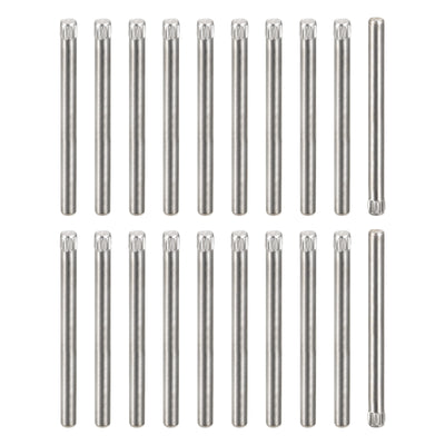 Harfington Uxcell 3x40mm 304 Stainless Steel Dowel Pins, 20Pcs Knurled Head Flat End Dowel Pin