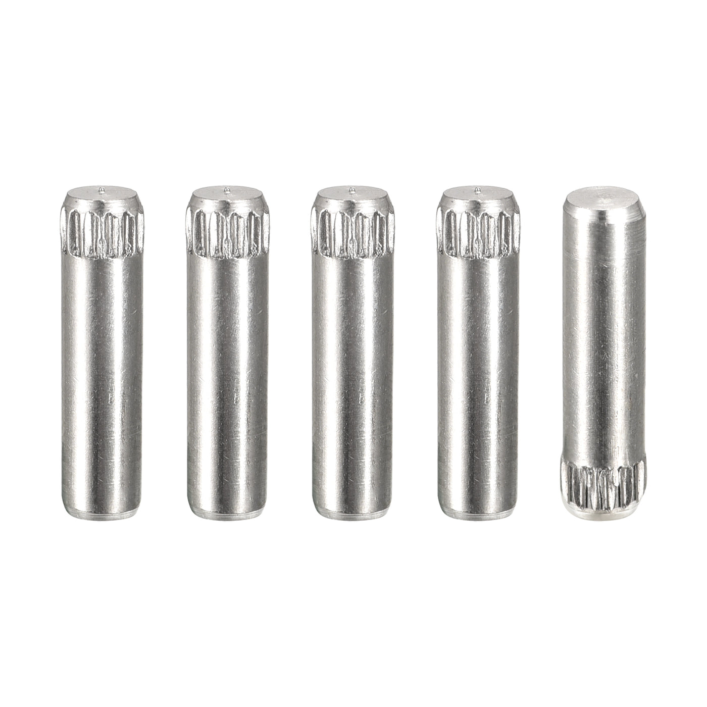 uxcell Uxcell 4x14mm 304 Stainless Steel Dowel Pins, 5Pcs Knurled Head Flat End Dowel Pin